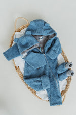 Merinowolle Baby-Overall Teddy – Gefütterter Winter-Overall mit Kapuze & Ohren – Produktbild 3