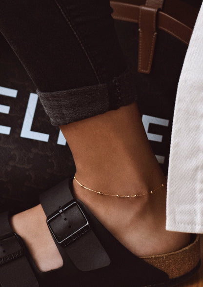 Mini Bubble Anklet - Gold