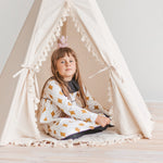 Boho Kids Teepee with Tassels – Ecru