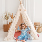 Fairy Kids Play Tent with Tulle – Ecru