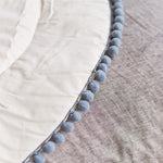 Kids Play Mat with Grey Pompom Border – Ecru, 115 cm