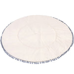 Kids Play Mat with Grey Pompom Border – Ecru, 115 cm