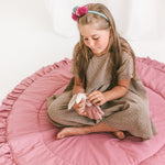 Kids Play Mat with Ruffled Border – Rose, 125 cm