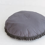 Large Floor Cushion with Tassels – Grey, 100 cm