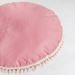 Large Floor Cushion with Tassels – Rose, 100 cm