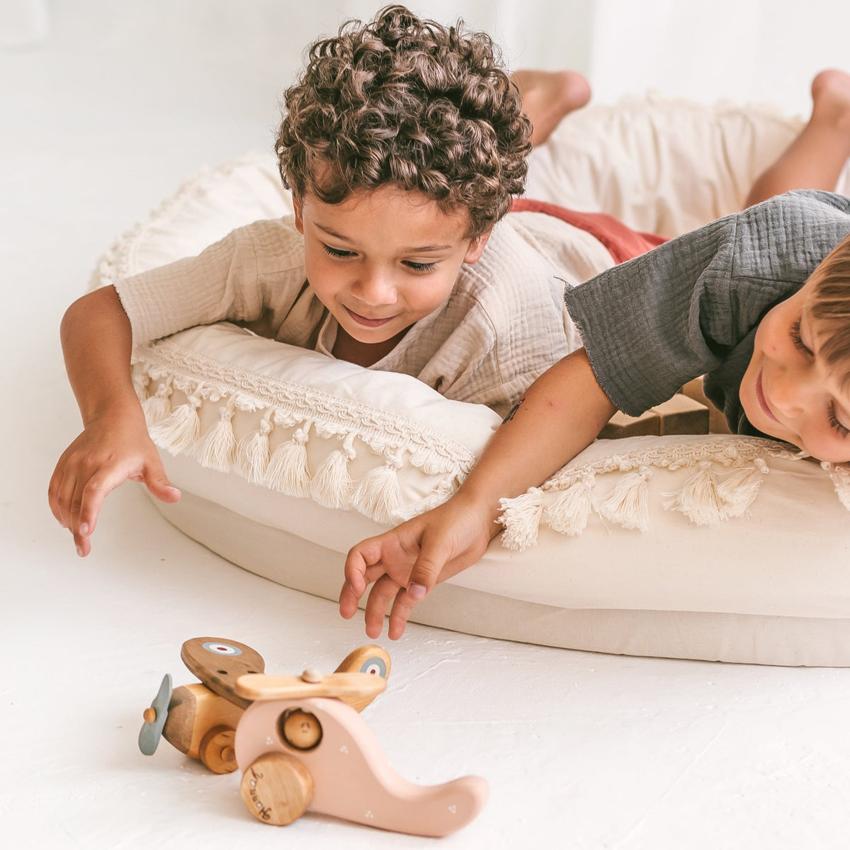 Large Round Nest Play Mat & Kids Lounger – Ecru, 110 cm