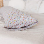 Long Maternity Body Pillow with Organic Cotton Cover – Grey Floral, 145 cm