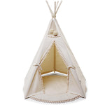 Original Kids Play Tent with Pompoms – Ecru