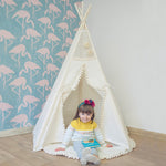 Original Kids Play Tent with Pompoms – Ecru