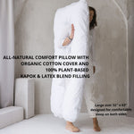 U-Shaped Body Pillow with Organic Cotton Cover – White
