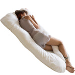 U-Shaped Body Pillow with Organic Cotton Cover – White