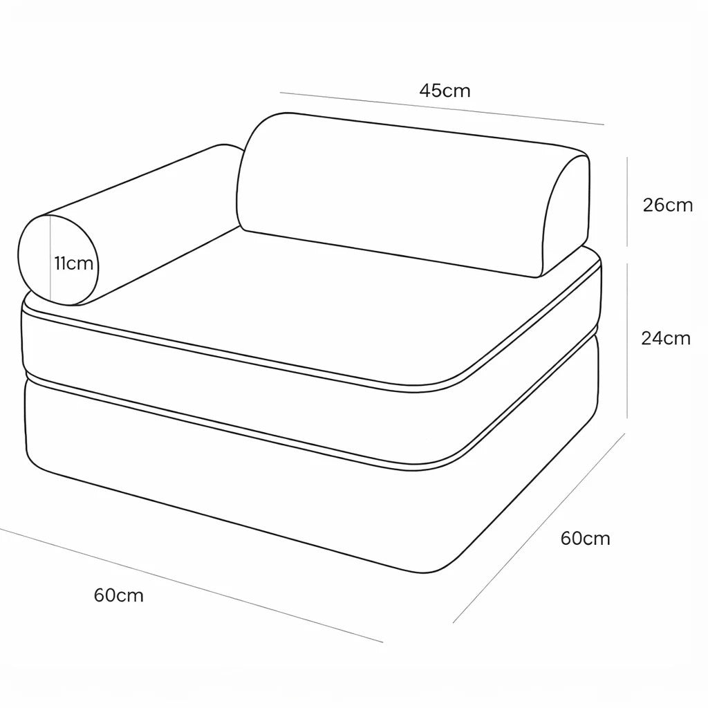 Modularer Kindersessel Giraffen-Design – 3-teiliges Spielsofa & Sessel für Kinder – Produktbild 2