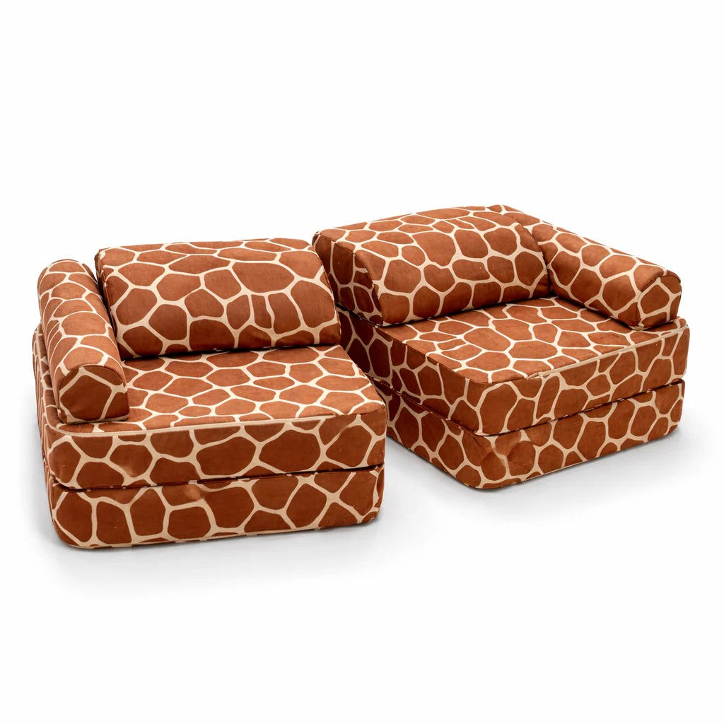 Modularer Kindersessel Giraffen-Design – 3-teiliges Spielsofa & Sessel für Kinder – Produktbild 1