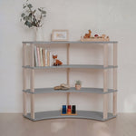 Modulares Montessori-Regal Arch – 4 Ebenen – Hellgrau / klares Öl – Produktbild 1