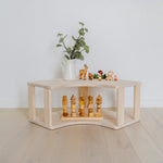 One Little Pine Modulares Montessori Eckregal (2 Ebenen) – Niedriges Massivholz Eckelement & Kinderregal aus FSC-Birke – Produktbild 1