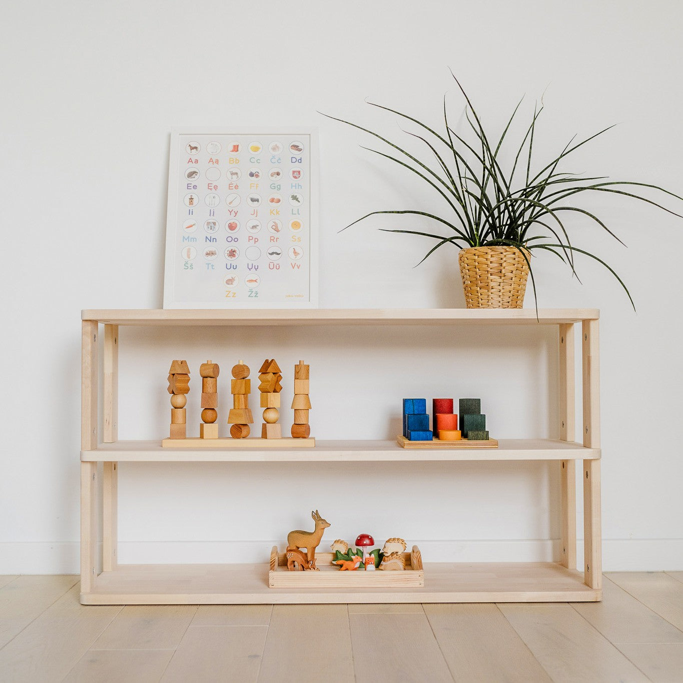 Modulares Montessori-Regal Straight – 3 Ebenen – Produktbild 1