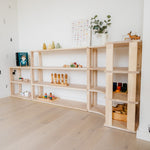 One Little Pine Modulares Montessori Regal „Straight Mini“ (3 Ebenen) – Kompaktes Massivholzregal & Kinderregal aus FSC-Birke