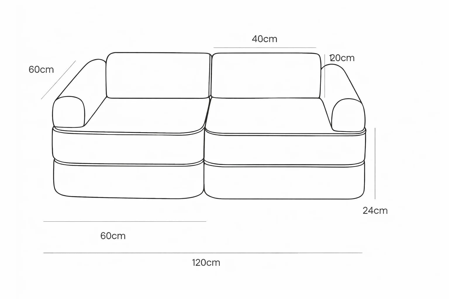 Modulares Spielsofa Kinder Grün – Spielcouch aus weichem Cordstoff – Produktbild 2