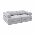 Modulares Spielsofa Kinder Blau – Spielcouch aus weichem Cordstoff – Produktbild 1