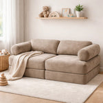 Modulares Spielsofa Kinder Taupe – Spielcouch aus weichem Cordstoff – Produktbild 1