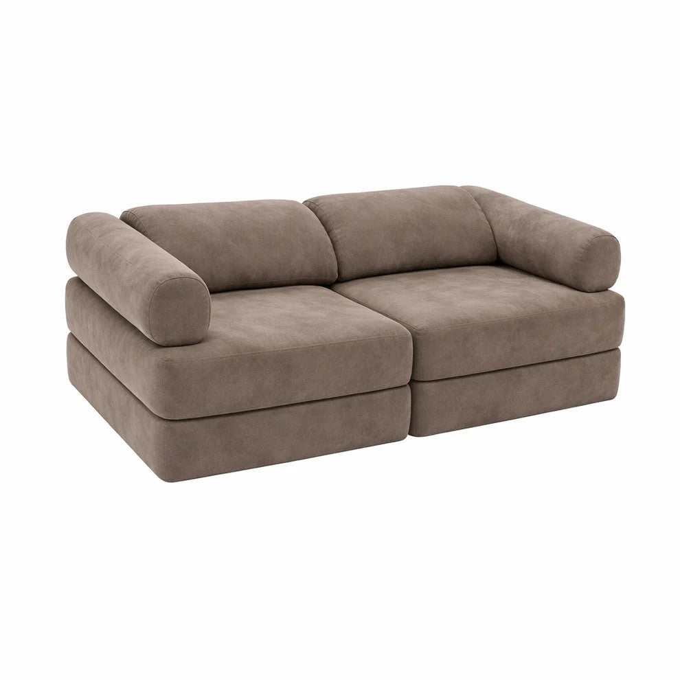 Modulares Spielsofa Kinder Taupe – Spielcouch aus weichem Cordstoff – Produktbild 3