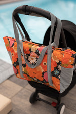 Wickel-Weekender Picnic mit Blumen – große Wickeltasche & Weekender mit Innenfächern