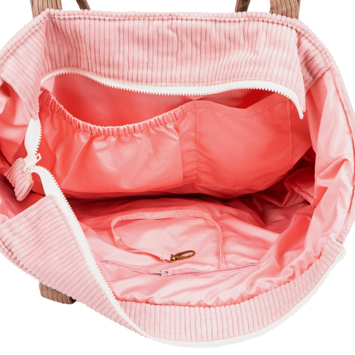 Wickel-Weekender Rosa-Kaffee – große Wickeltasche & Weekender mit Innenfächern