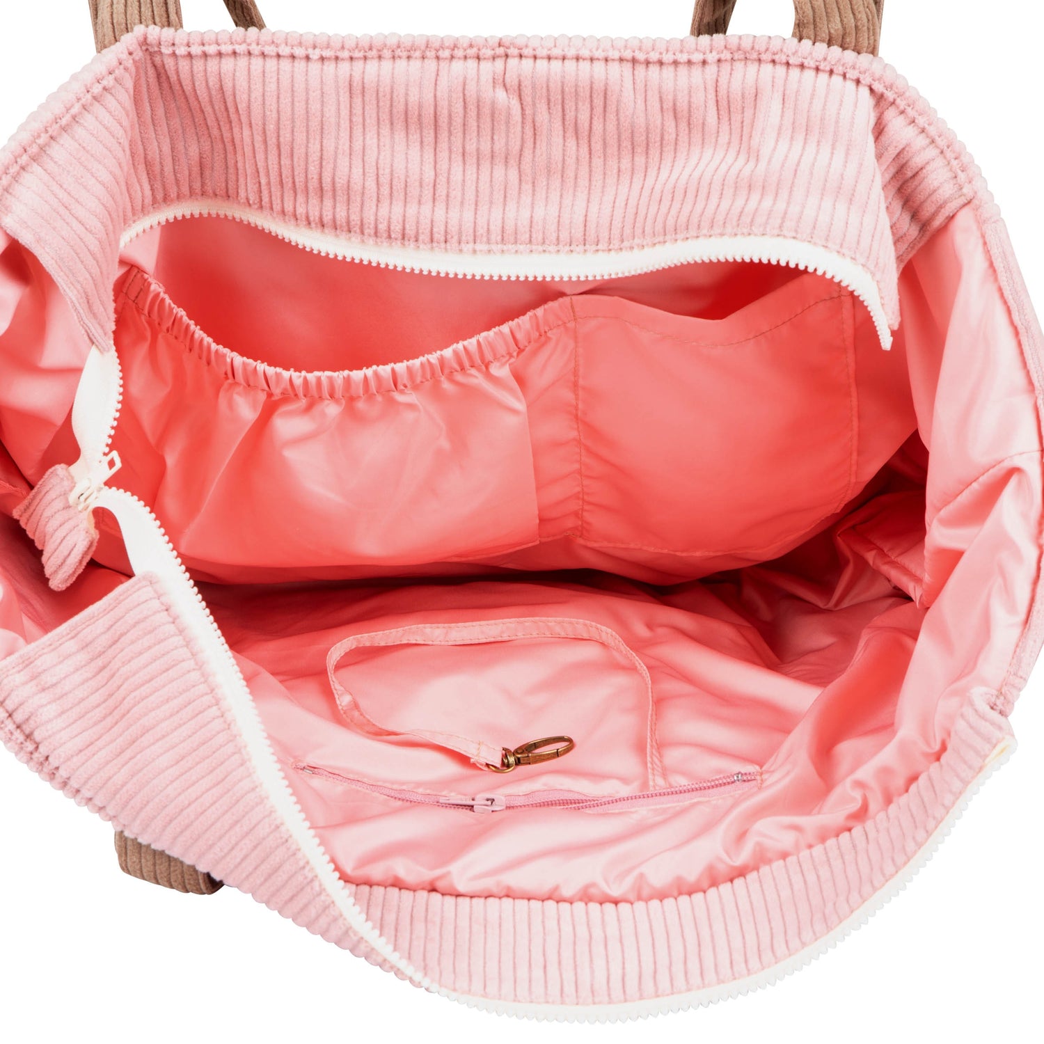 Wickel-Weekender Rosa-Kaffee – große Wickeltasche & Weekender mit Innenfächern