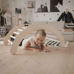 Montessori Kletterbogen aus Holz – mitwachsendes Kletterspielzeug & Balancebrett für Kinder