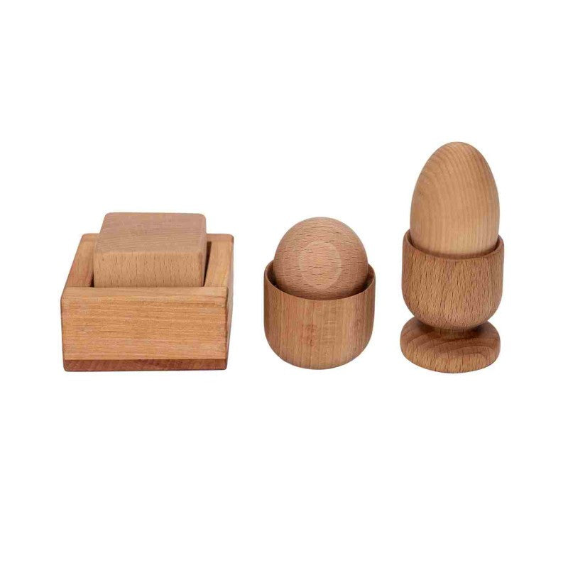 Montessori-Set Ei, Kugel und Würfel – Produktbild 2