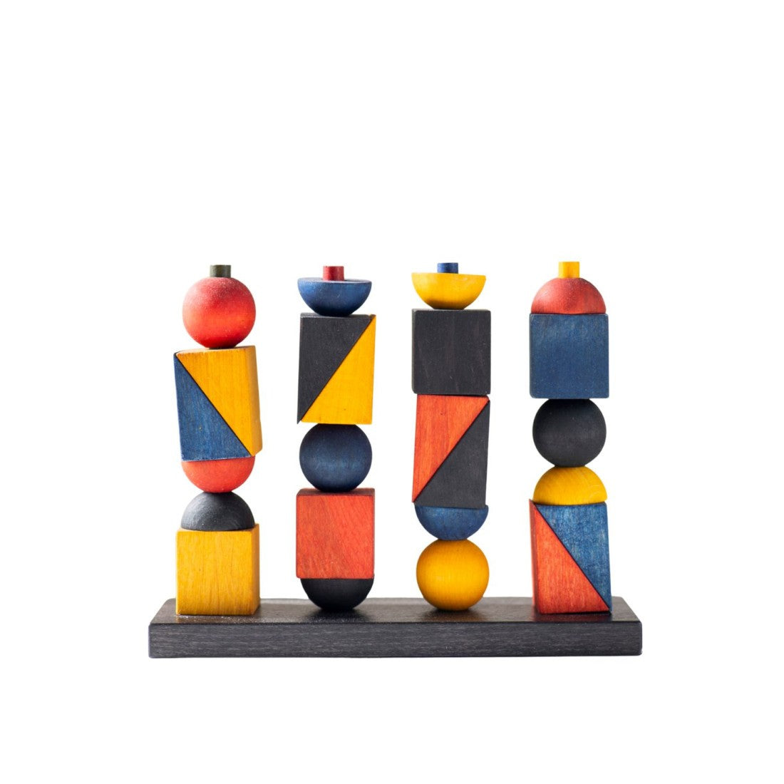 Montessori-Stapelspielzeug Modern X aus Holz – Produktbild 1