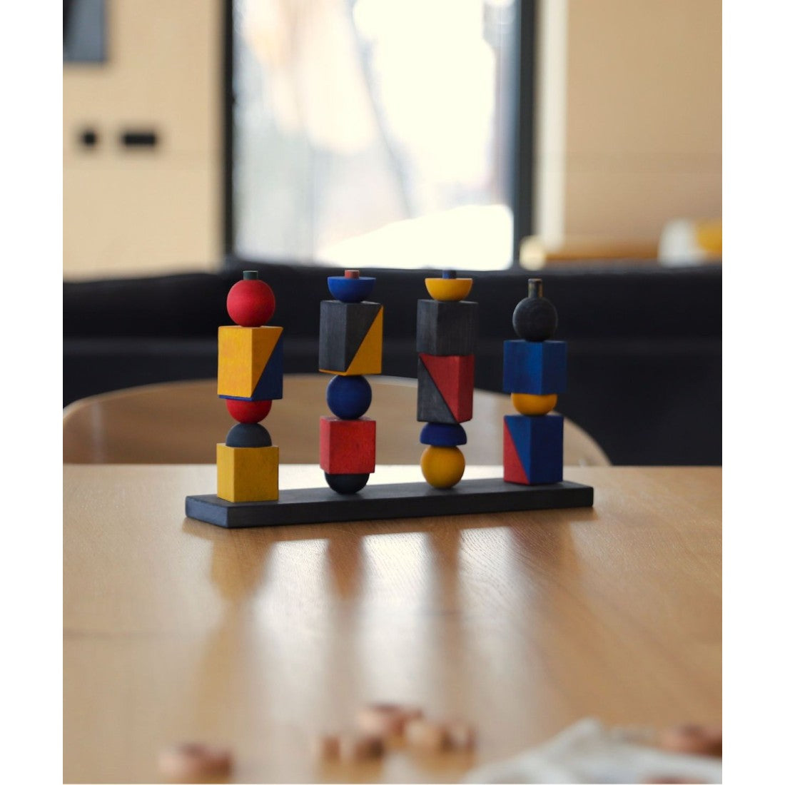 Montessori-Stapelspielzeug Modern X aus Holz – Produktbild 4