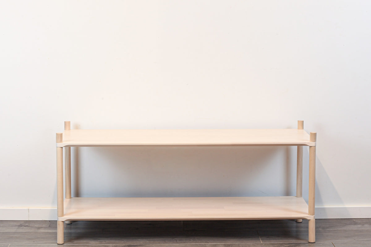 Montessori Regalsystem „Large“ (2 Ebenen) – Breites Massivholzregal & Kinderregal aus FSC-Birke mit Stecksystem – Produktbild 2