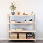 Montessori Regalsystem „Large“ (4 Ebenen) – Modulares Massivholzregal & Kinderregal aus FSC-Birke mit Stecksystem – Produktbild 1