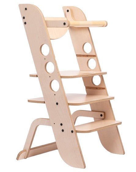Luula Louis 3-in-1 Lernturm – Montessori Kitchen Helper, Hochstuhl & Tritthocker aus FSC-Birke – Produktbild 3