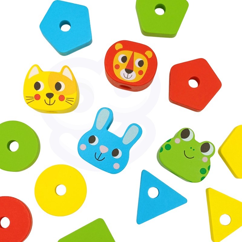 Montessori Puzzle Pyramide mit Tieren – Holz Steckspiel ab 12 Monaten – Produktbild 4