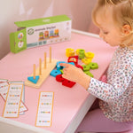 Montessori Puzzle Pyramide mit Tieren – Holz Steckspiel ab 12 Monaten – Produktbild 1