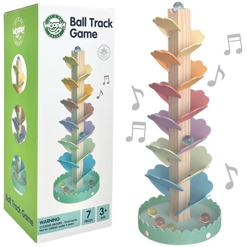 Montessori Kugelbahn Regenbogen aus Holz – musikalische Klangkugelbahn ab 3 Jahren – Produktbild 3