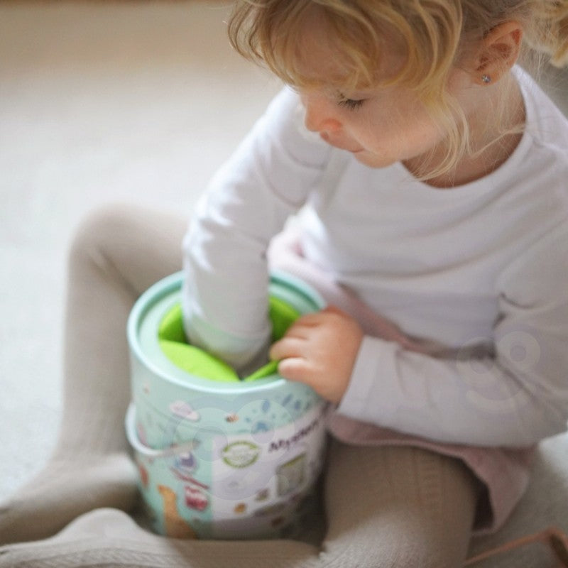Montessori Fühlbox aus Holz – Tastspiel 32 Teile mit FSC-Holzformen ab 3 Jahren