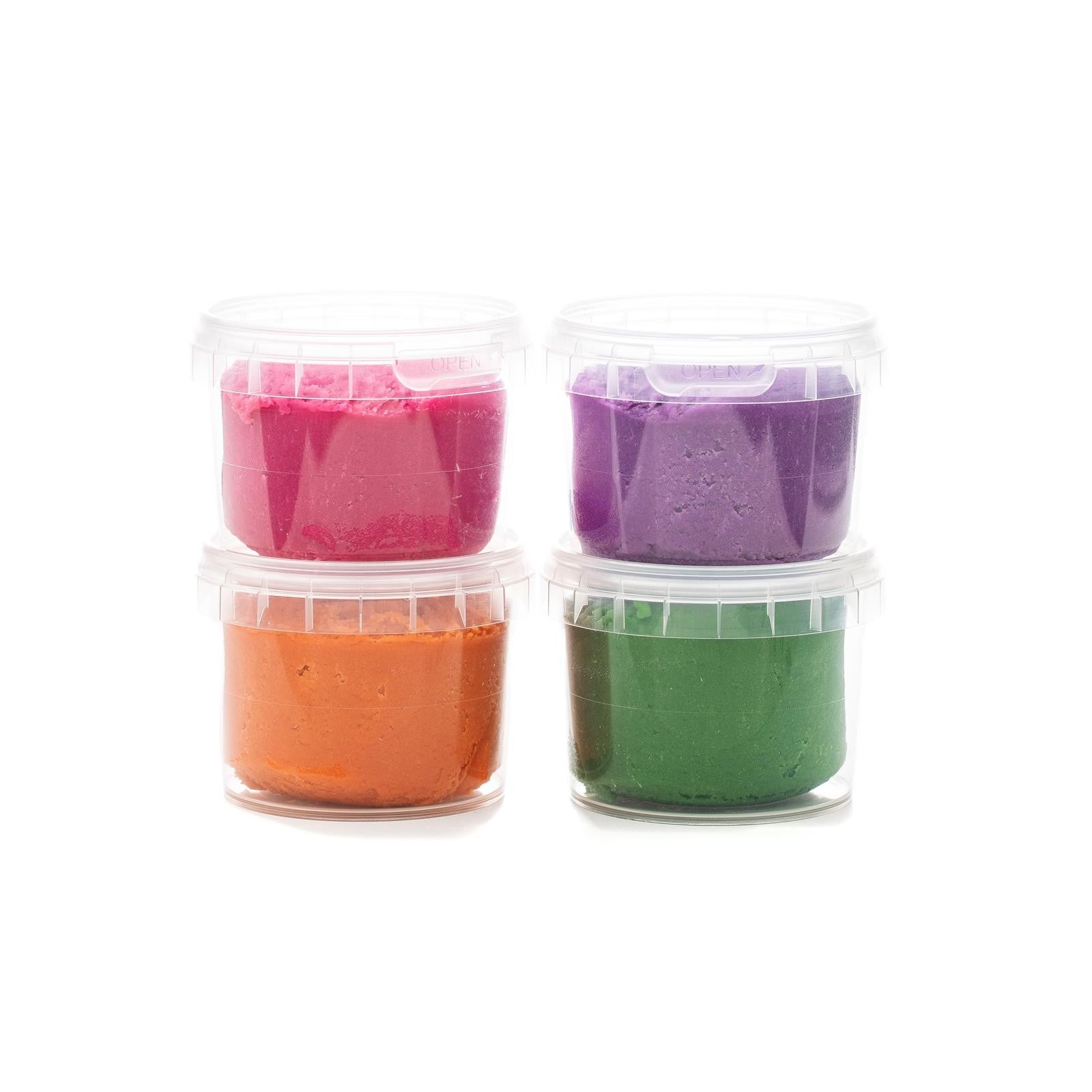 Neogrün Bio Knete Easy Clay Set – 4 natürliche Modelliermassen Orange Grün Rosa Violett