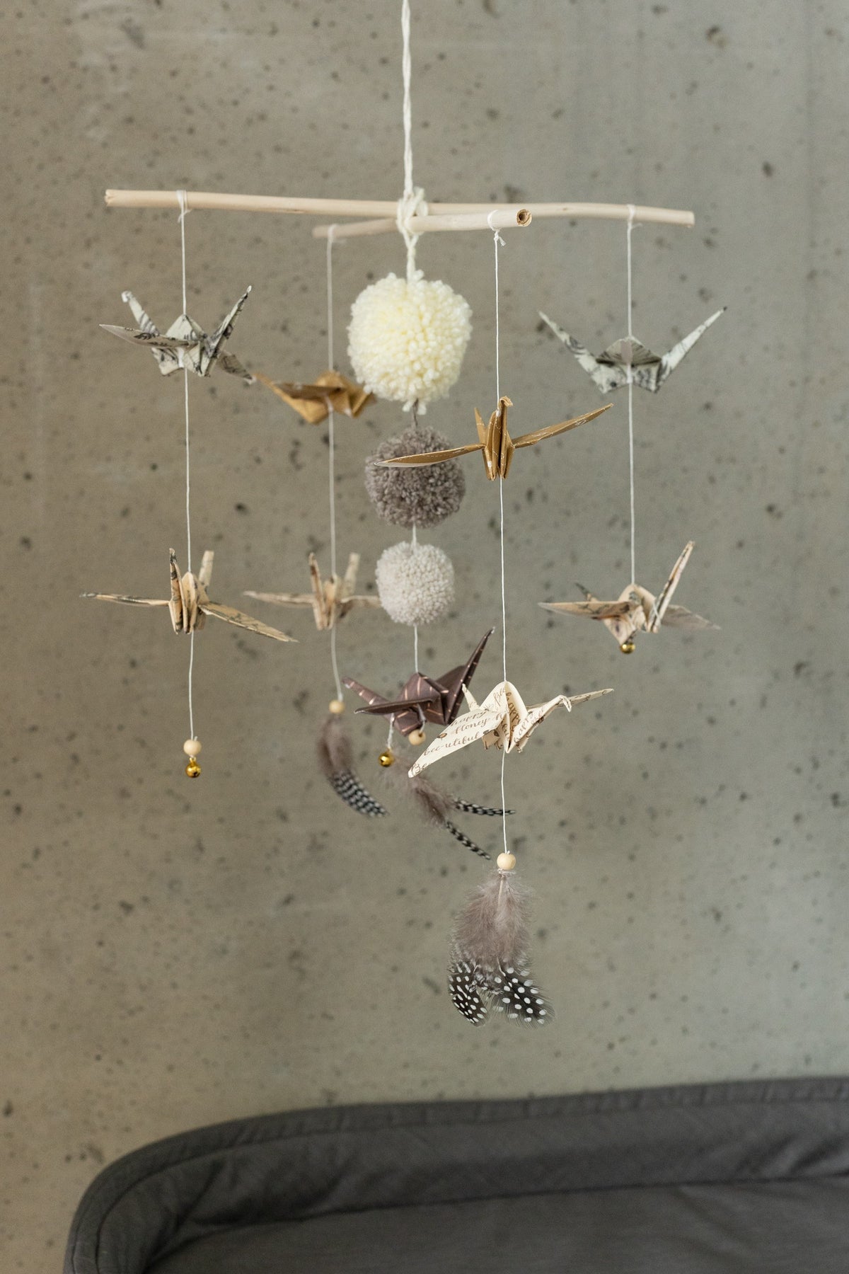 Origami-Mobile fürs Babyzimmer – Goldstaub