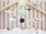 Origami Baby Mobile Pastellfarben – handgemachtes Kinderzimmer-Mobile mit Papierkranichen
