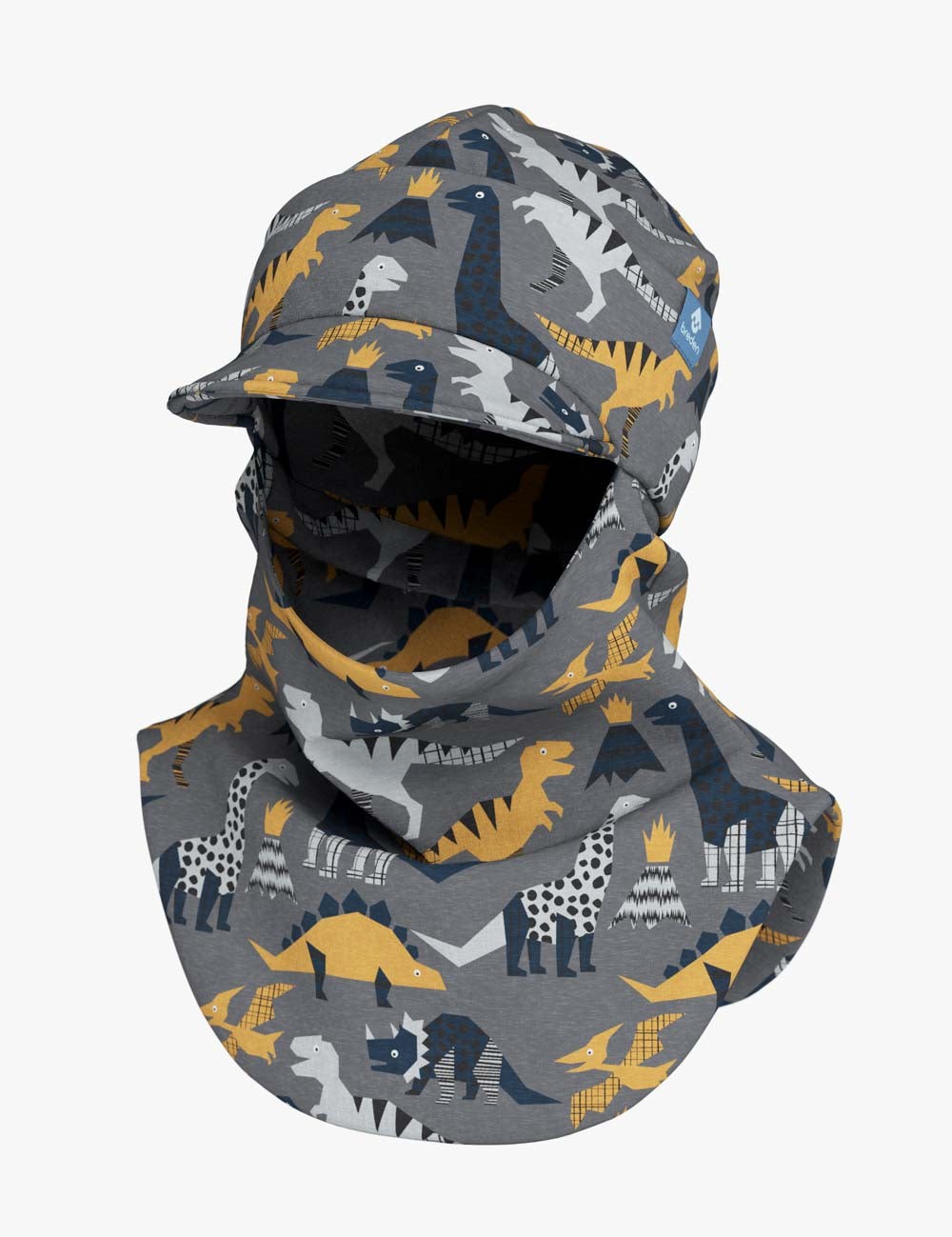 Kinder-Balaclava mit Schirm für Frühling und Herbst BENT – Dinosaurier – Produktbild 3