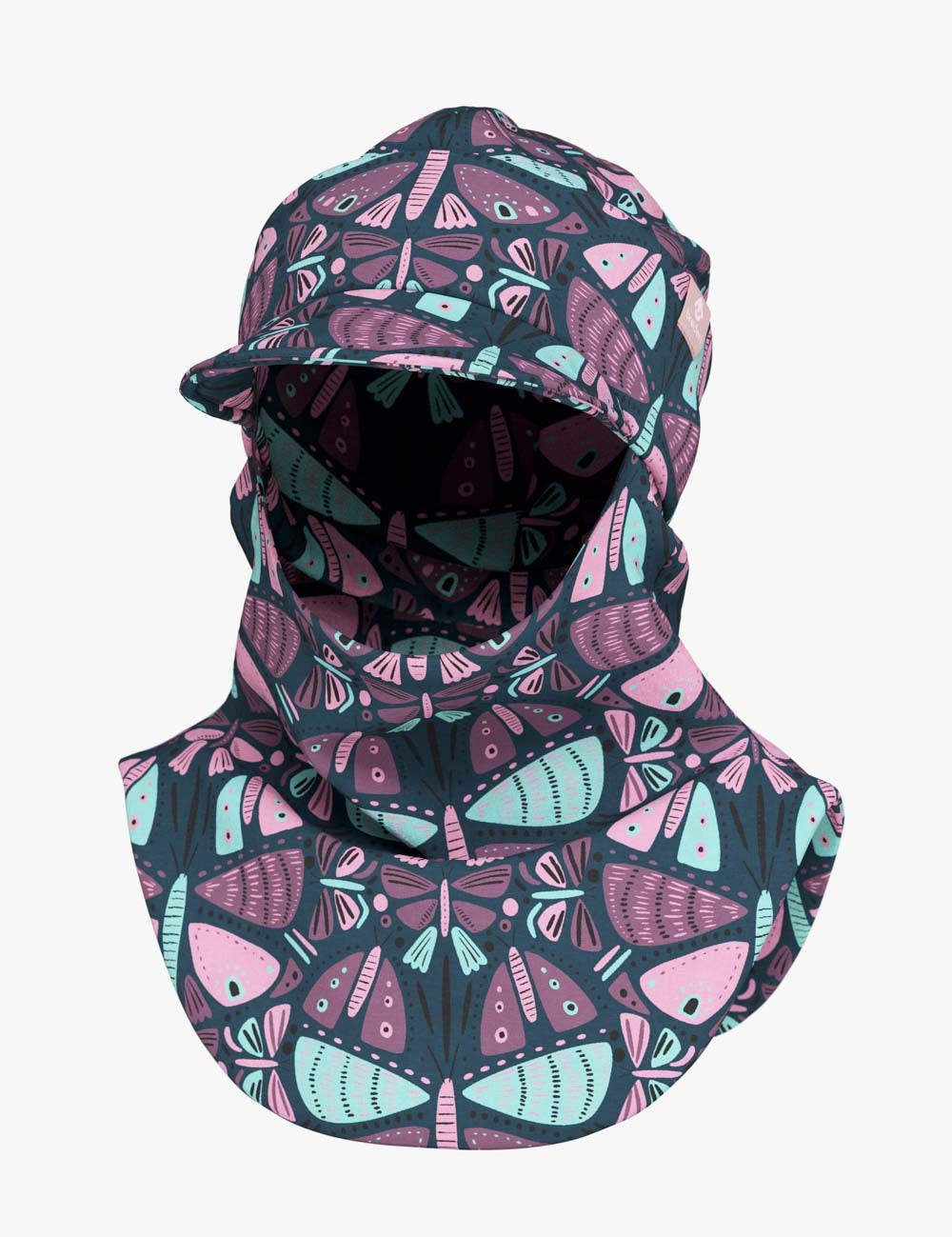 Kinder-Balaclava mit Schirm für Frühling und Herbst BENT – Schmetterlinge – Produktbild 3