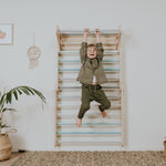 Pikler Dreieck mit Sprossenwand-Erweiterung – Pastell Kletterdreieck für Kinder – Produktbild 2