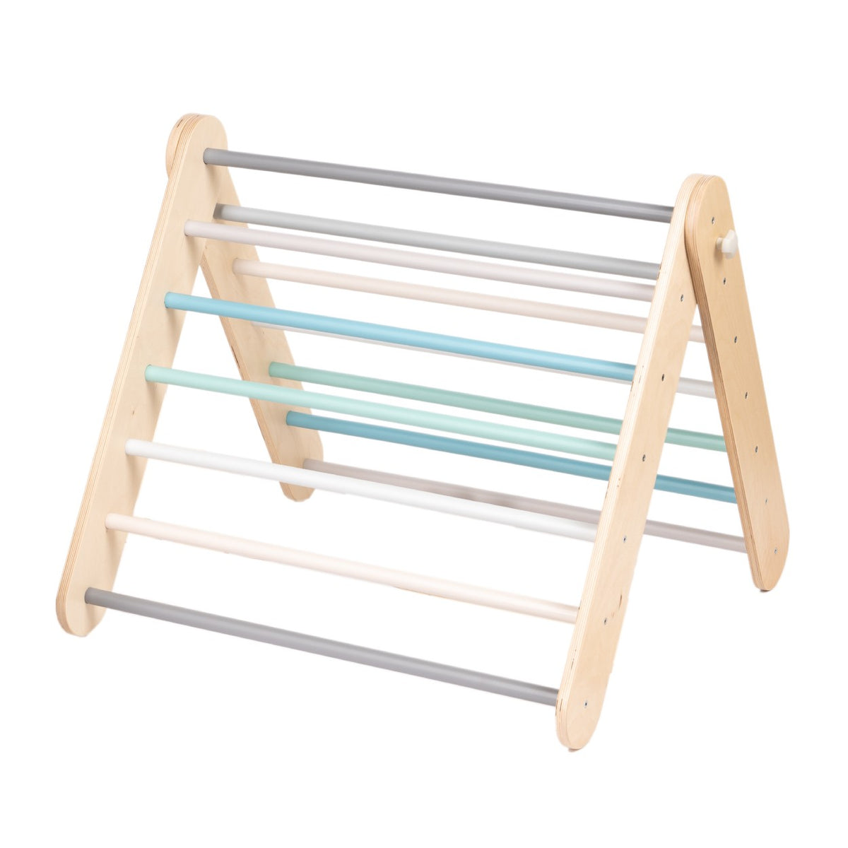 Pikler Dreieck mit Sprossenwand-Erweiterung – Pastell Kletterdreieck für Kinder – Produktbild 4