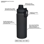 Moominpappa Edelstahl Thermoflasche 500 ml Navy – isolierte Trinkflasche für unterwegs – Produktbild 4