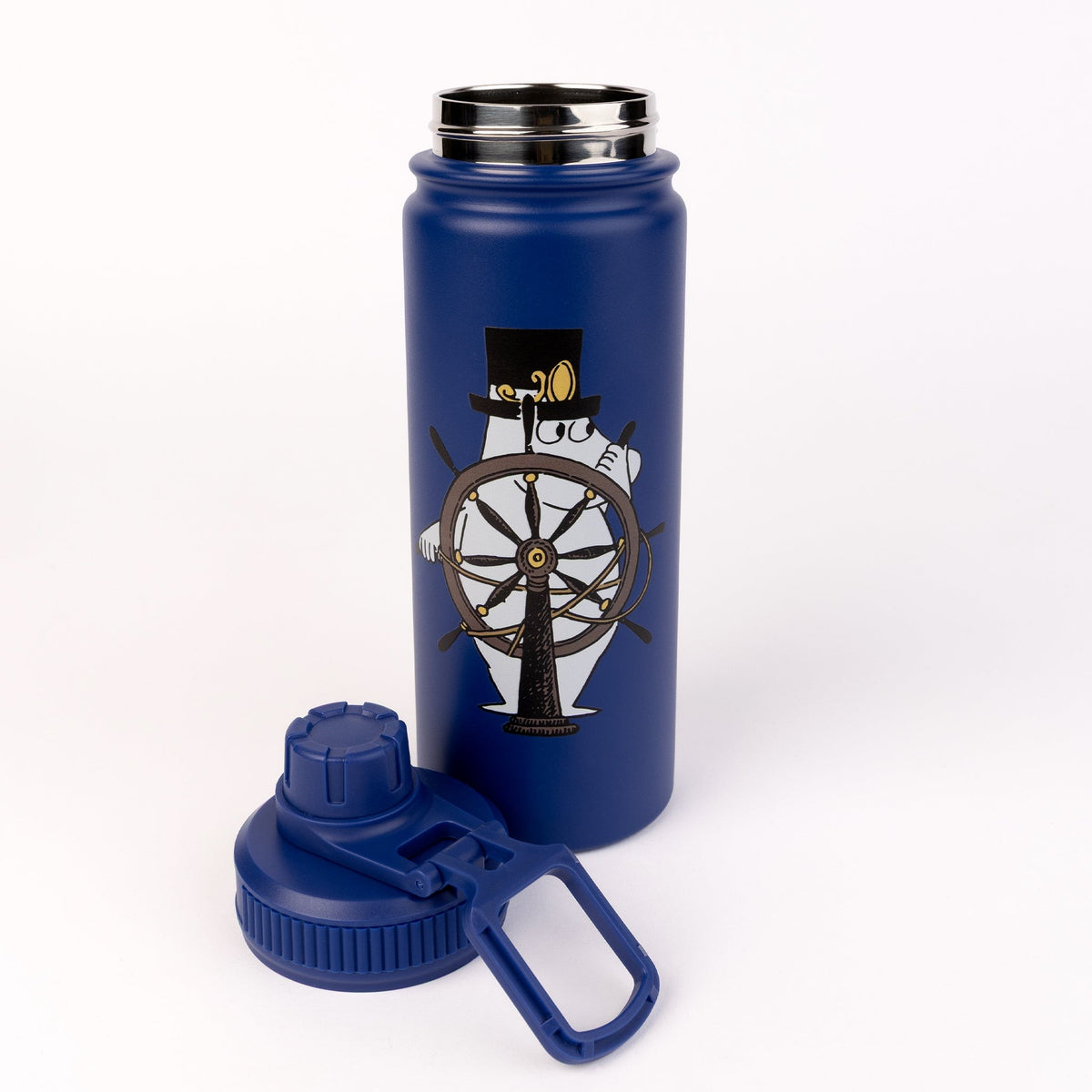 Moominpappa Edelstahl Thermoflasche 500 ml Navy – isolierte Trinkflasche für unterwegs – Produktbild 2