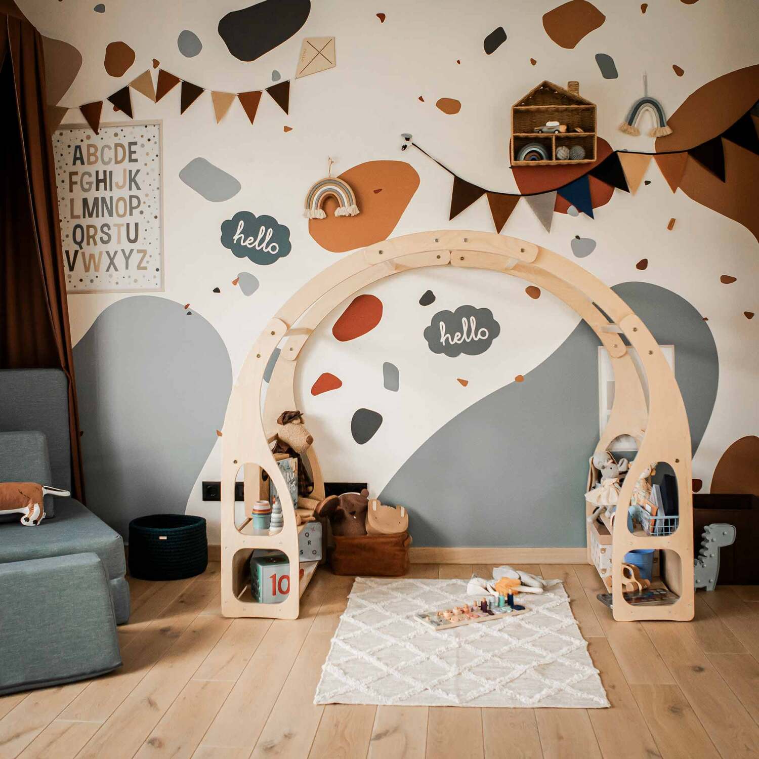Montessori Spielzeugregal aus Holz – offener Spielständer für Kinderzimmer & Rollenspiele – Produktbild 2