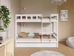PLOTTY Wooden Bunk Bed with Ladder – 90 × 200 cm